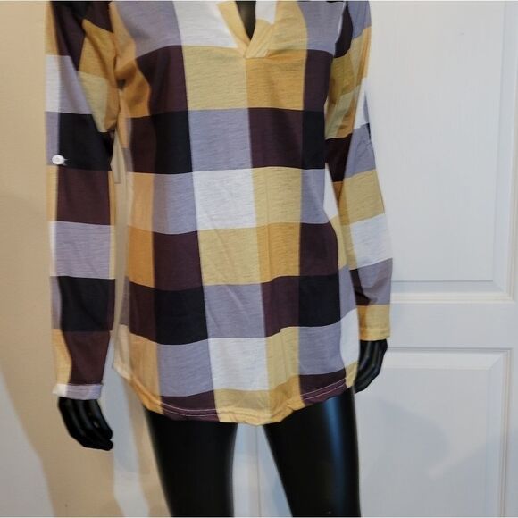 BRAND NEW PLAIT LONG SLEEVES V-NECK T-SHIRTS - Picture 7 of 16